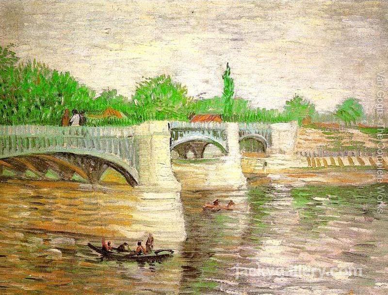 The Seine with the Pont de Clichy 2, Van Gogh painting